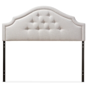 Baxton Studio Cora Modern and Contemporary Greyish Beige Fabric Upholstered King Size Headboard